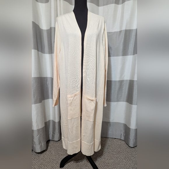 Women's Peach Long Open Front Knit Cardigan Size: 5X - Picture 2 of 8
